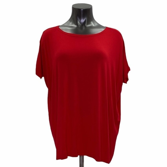PIKO Tops - PIKO Red Short Sleeve Bamboo Crew Neck T-Shirt